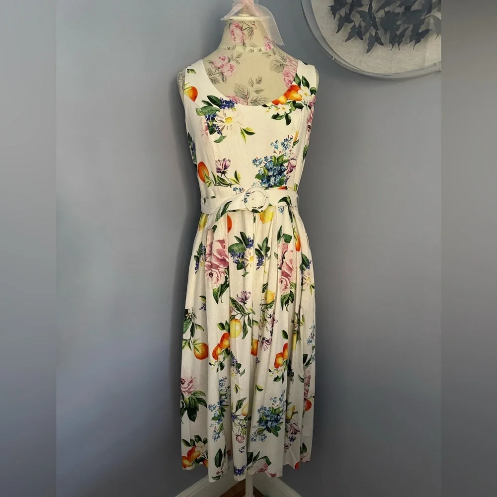 Calypso St. Barth Floral Diane Midi Dress - Picture 1 of 8